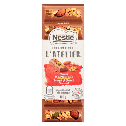 Nestlé L’Atelier Milk Chocolate Muesli and Salted Caramel 100 g