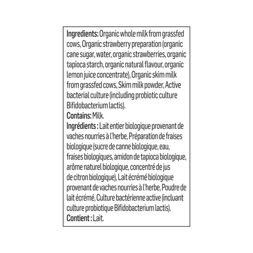 Olympic Organic 3% Yogurt Strawberry 650 g
