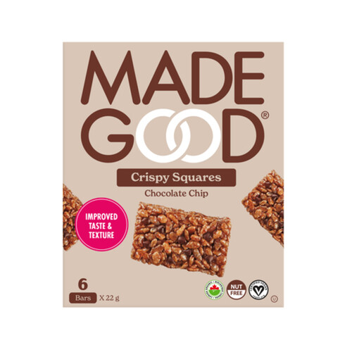 MadeGood Organic Rice Crispy Squares Chocolate Chips 132 g