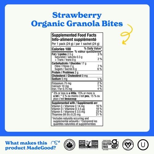 MadeGood Organic Mini Granola Strawberry 5 x 24 g
