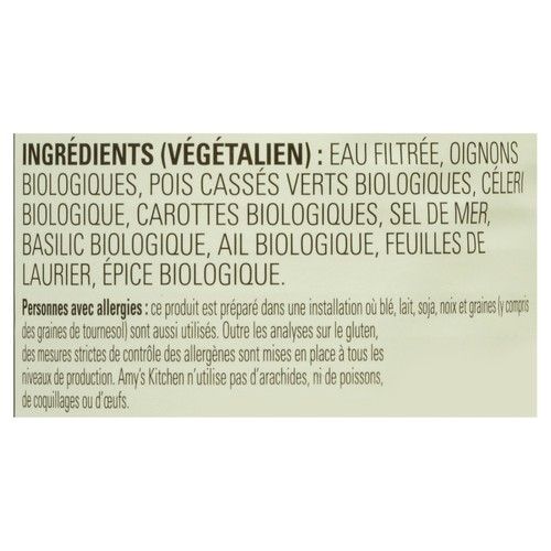 Amy's Kitchen Organic Soup Split Pea 398 ml