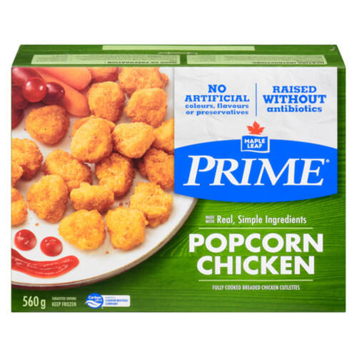 Prime Frozen Popcorn Chicken Raised Without Antibiotics 560 g