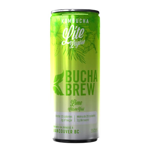 Bucha Brew Kombucha Lite  Fun Fizzy Water Lime 355 ml (can)