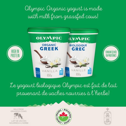 Olympic Organic 3.5% Greek Yogurt Vanilla 650 g