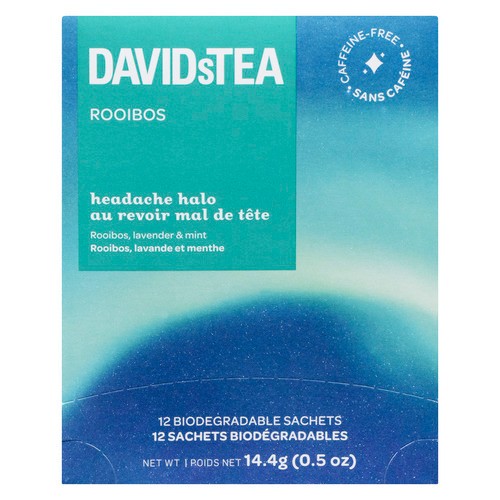 DAVIDsTEA Rooibos Headache Halo 12 Tea Bags 
