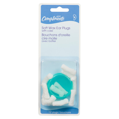 Compliments Ear Plugs Soft Wax 12 EA