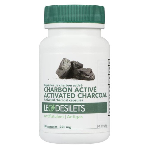 Léo Désilets Activated Charcoal Antigas 225 mg Capsules 30 Count
