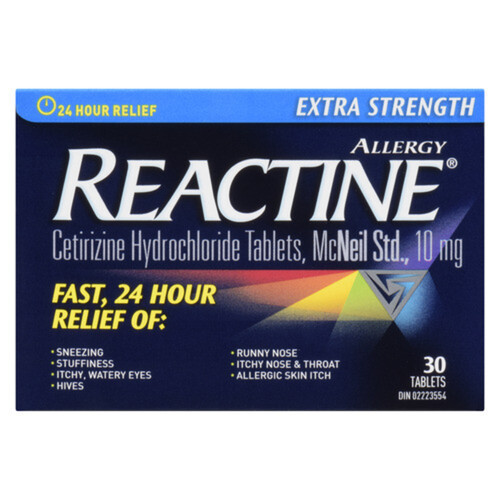 Reactine Extra Strength 24 Hour Relief 30 Tablets EA