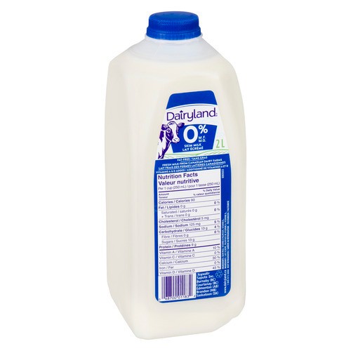 Dairyland 0% Milk Skim Plastic Jug 2 L
