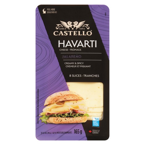 Castello Sliced Cheese Havarti Jalapeno 8 Slices 165 g