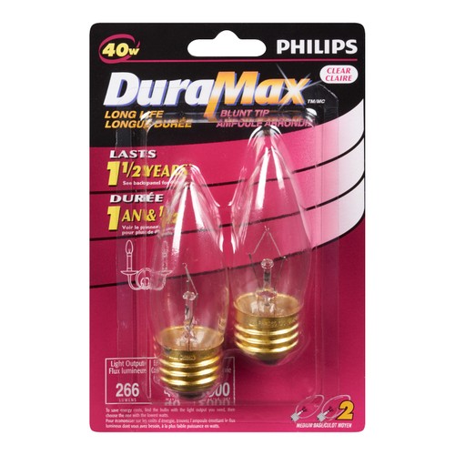 Philips DuraMax Long Life Light Bulbs 2 EA