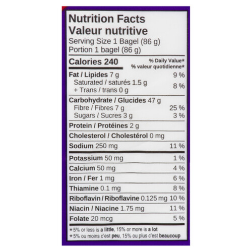 Kinnikinnick Gluten-Free Frozen Soft Bagels Blueberry 344 g