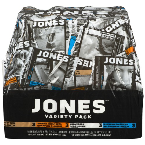 Jones Craft Soda Assorted Flavour Variety Pack 12 x 355 ml (bottles)