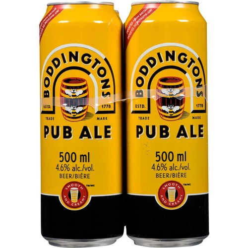 Boddingtons Beer 4.6% Alcohol 4 x 500 ml (Can)