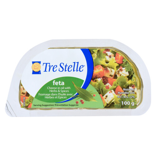 Tre Stelle Feta Cheese In Oil With Herb And Spices 100 g