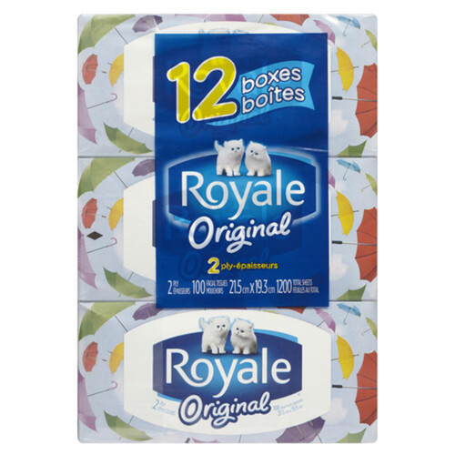 Royale Facial Tissue 2-Ply 100 Tissues x 12 Boxes