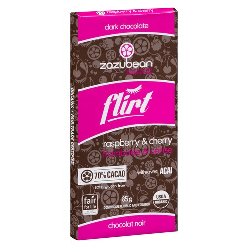 Zazubean Organic Chocolate Flirt Raspberry & Cherry 85 g