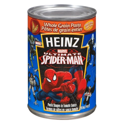 Heinz Spiderman Shaped Whole Grain Pasta In Tomato Sauce 398 ml
