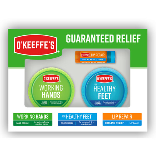O'Keeffe's Hand Cream, Foot Cream & Lip Balm Kit
