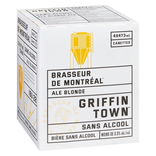 Brasseur De Montreal Blonde Lager Non Alcoholic Beer 4 x 473 ml (cans)