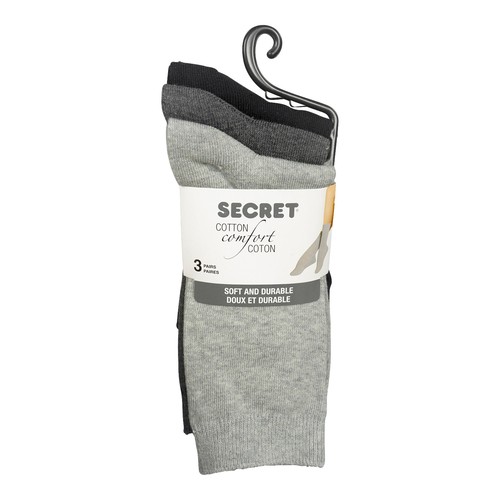 Secret Crew Basic Ladies Socks Grey 3 Pairs