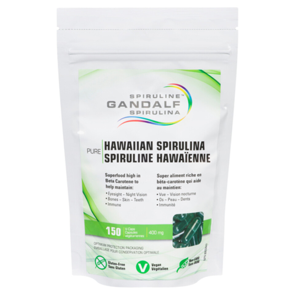Gandalf Spirulina Pure Hawaiian Spirulina 400 mg Capsules 150 Count