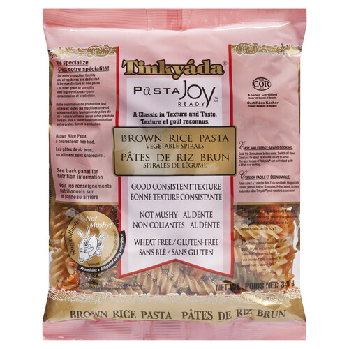 Tinkyada Gluten-Free Pasta Brown Rice Vegetable Spirals 340 g