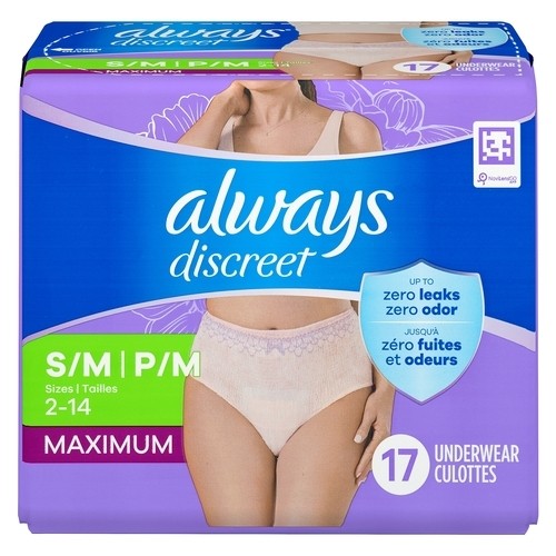 Always Discreet Underwear Max S/M 17 Count