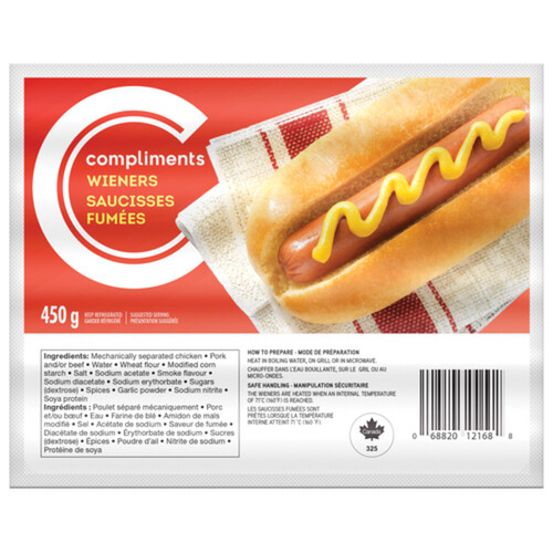 Compliments Sausages Wieners 12 Pack 450 g