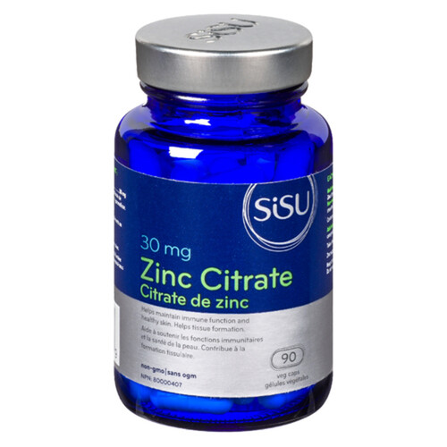 Sisu Zinc Citrate 30 mg 90 Vegetable Capsules