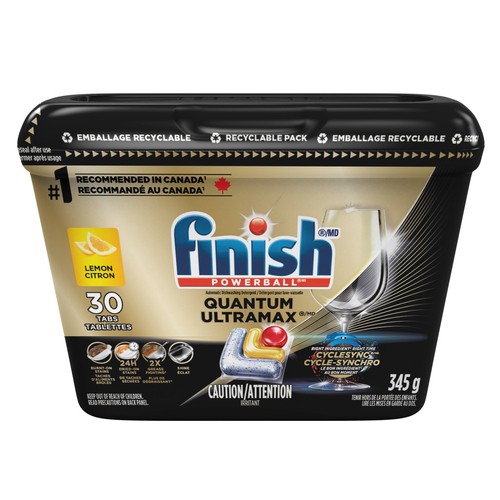 Finish Quantum Ultramax Dishwasher Detergent Tabs Lemon 30 Count