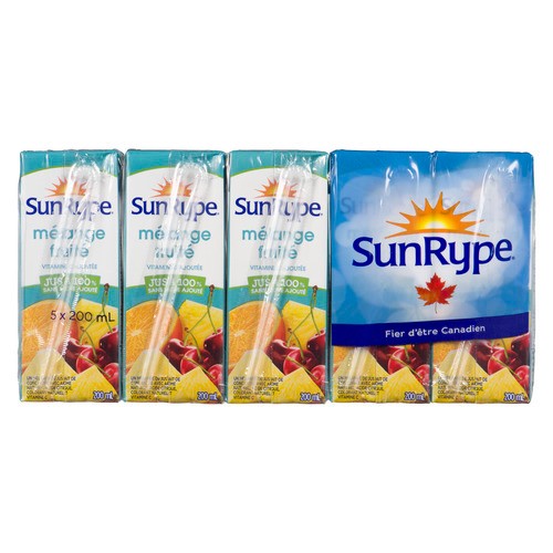 SunRype Juice 100% Fruit Medley No Sugar Added 5 x 200 ml