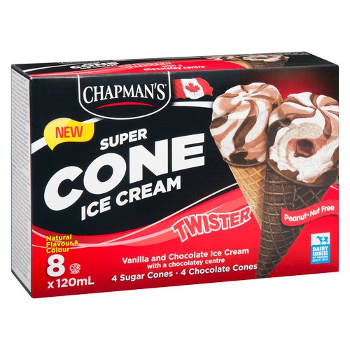 Chapman's Super Cone Ice Cream Chocolate Twister 8 x 120 ml