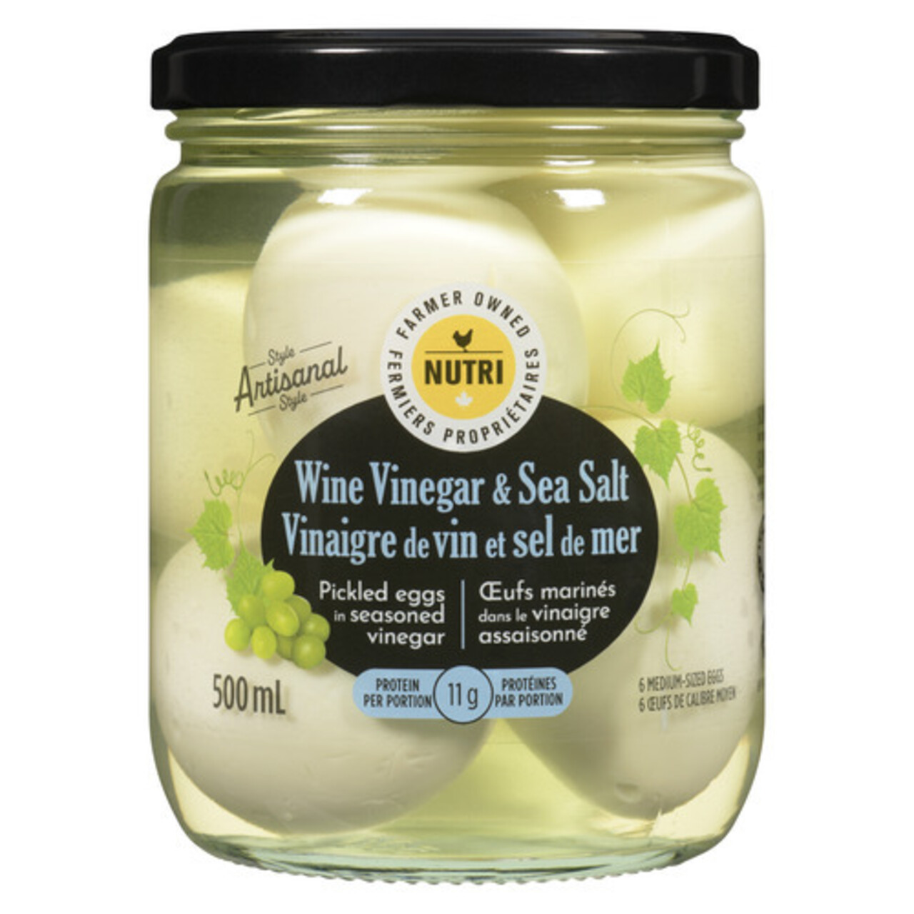 Nutri Group Pickled Eggs White Wine Vinegar & Sea Salt 500 ml Voilà