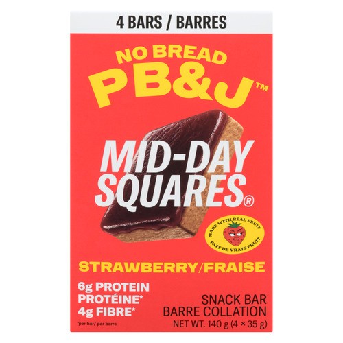 Mid-Day Squares PB&J Snack Bar Strawberry 4 x 33 g 