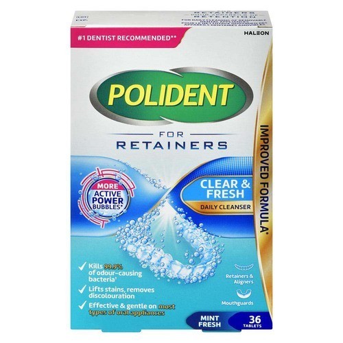 Polident Daily Cleanser For Retainers Mint Fresh Tablets 36 Count