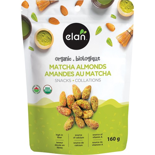 Elan Snack Organic Matcha Almonds 160 g