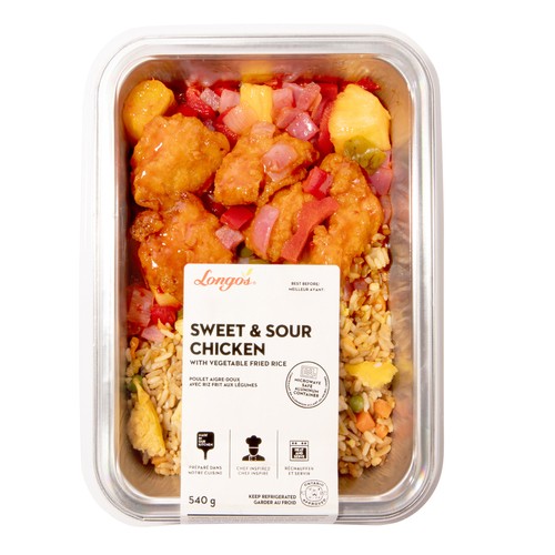 Longo's Ready To Eat Meals Sweet & Sour Chicken With Vegetable Fried Rice 540 g