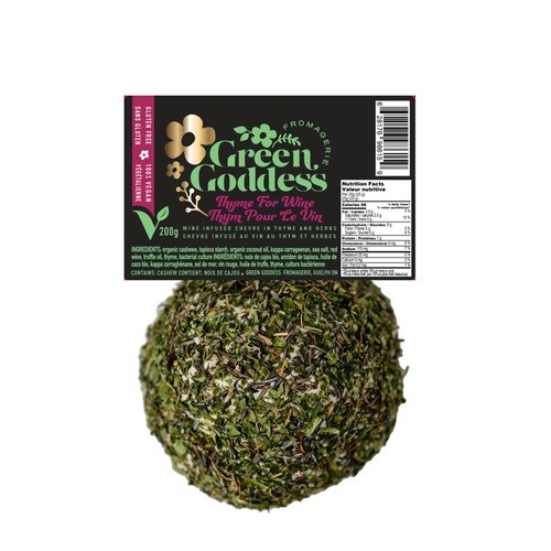 Green Goddess Fromagerie Vegan Cheese Thyme For Wine 200 g