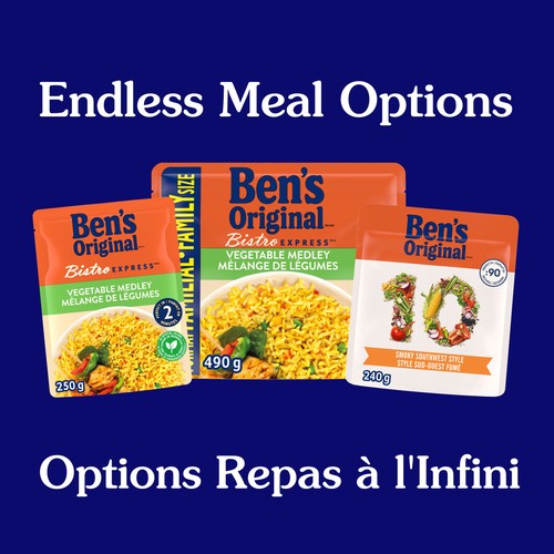 Ben's Original Bistro Express Rice Vegetable Medley Family Size 490 g