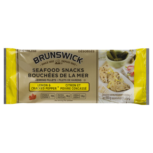 Brunswick Seafood Snacks Sardine Fillets Lemon & Cracked Pepper 100 g