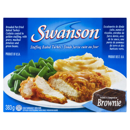 Swanson Stuffing Baked Turkey Frozen Dinner 383 g