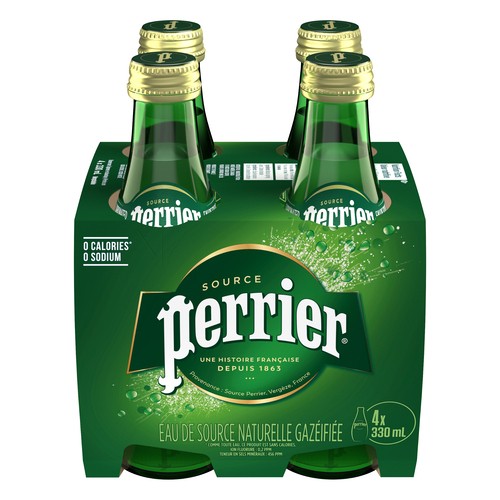 Perrier Sparkling Water Regular 4 x 330 ml (bottles)