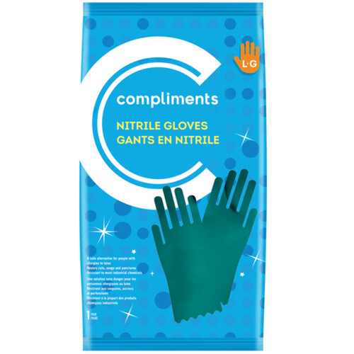 Compliments Nitrile Gloves Large 1 EA