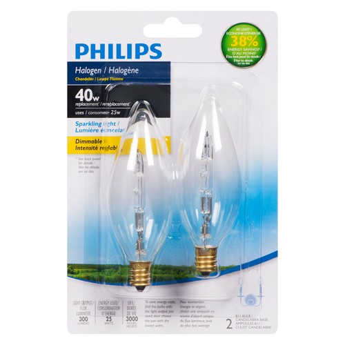 Philips 40W EcoVantage Chandelier SB Clear Light Bulbs 2 EA