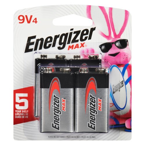 Energizer Max Alkaline 9V4 Batteries 4 Count