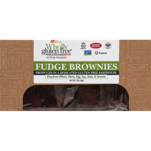 Wholly Wholesome Gluten-Free Fudge Brownies 198 g (frozen)