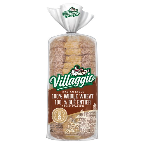 Villaggio Bread 100% Whole Wheat Italian Style 510 g