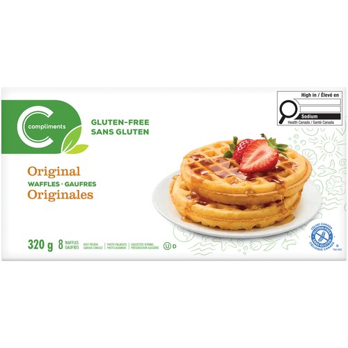 Compliments Gluten-Free Waffles Original 320 g  (frozen)