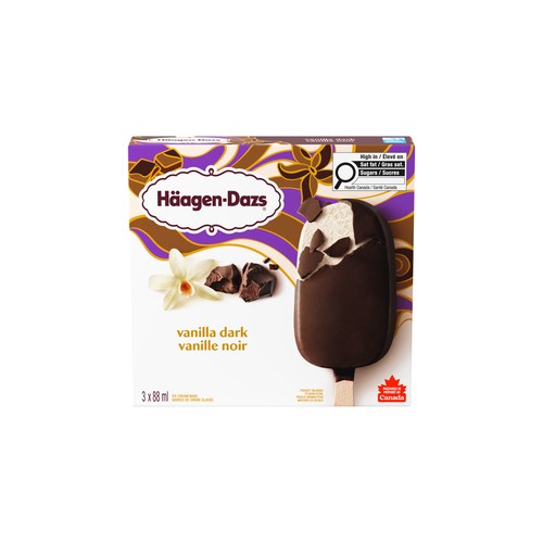 Häagen-Dazs Ice Cream Bars Vanilla Dark Chocolate 3 x 88 ml